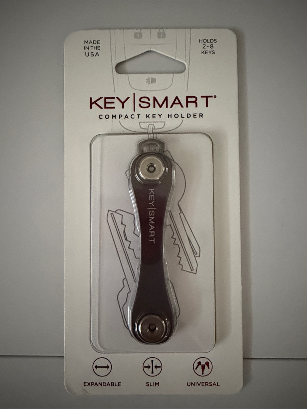 KeySmart Compact Key Holder in Gunmetal